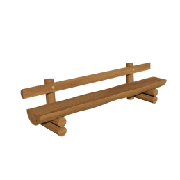 Banc maternelle en bois pin classe 4 avec dossier, mobilier urbain dédié aux enfants pour les espaces extérieurs publics