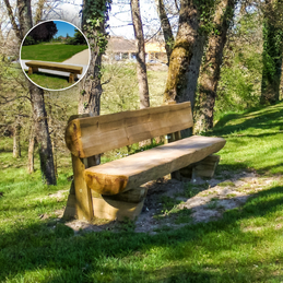 Banc en bois, avec ou sans dossier, mobilier urbain moderne pour les espaces publics et aménagements extérieurs