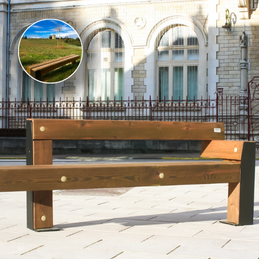 Banc en bois pin classe 4 avec dossier pour aménagement extérieur dans les espaces publics